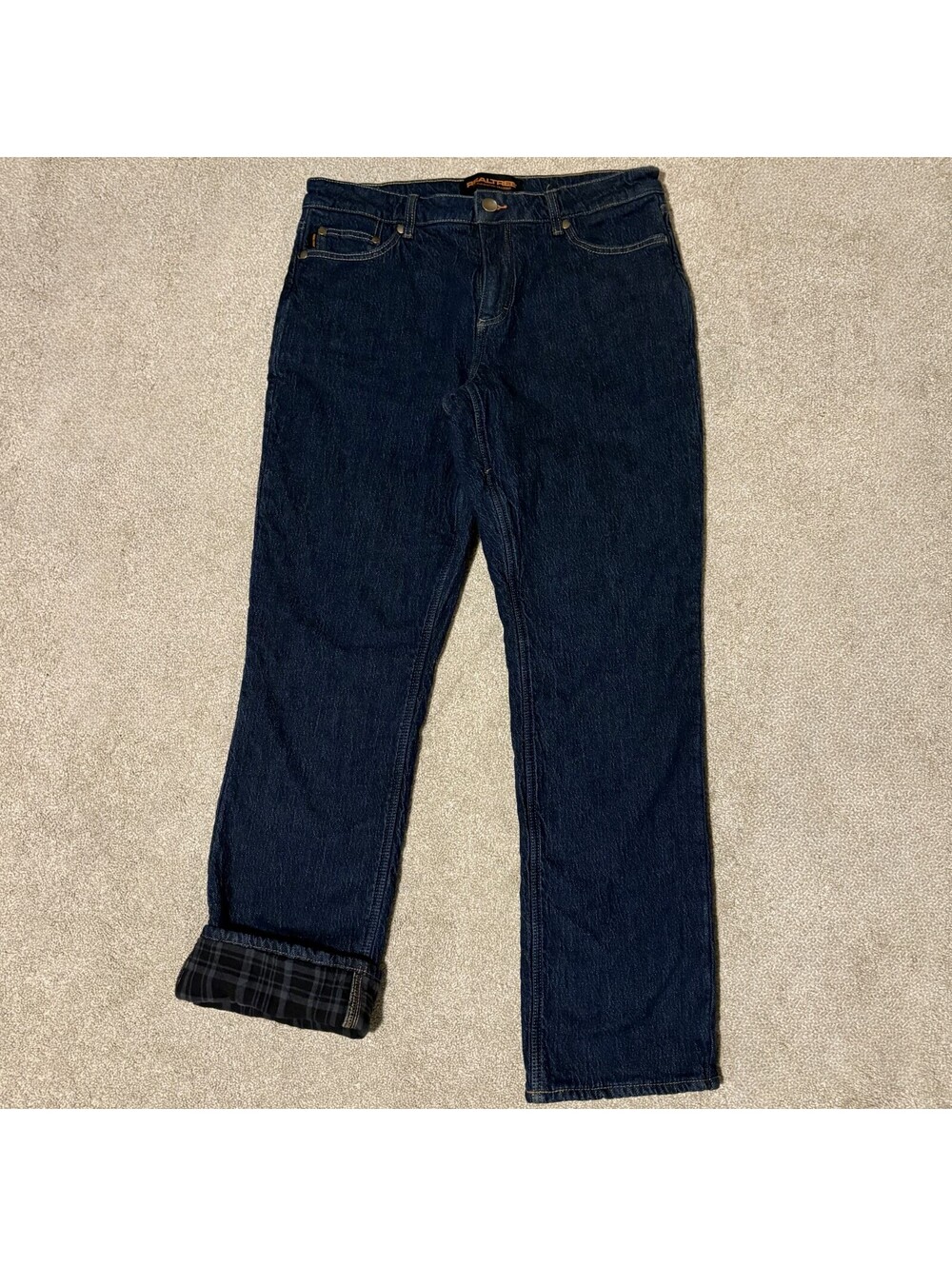 Realtree by Par Boston Traders Men's Flannel Lined Jeans Dark Wash Blue 34x32